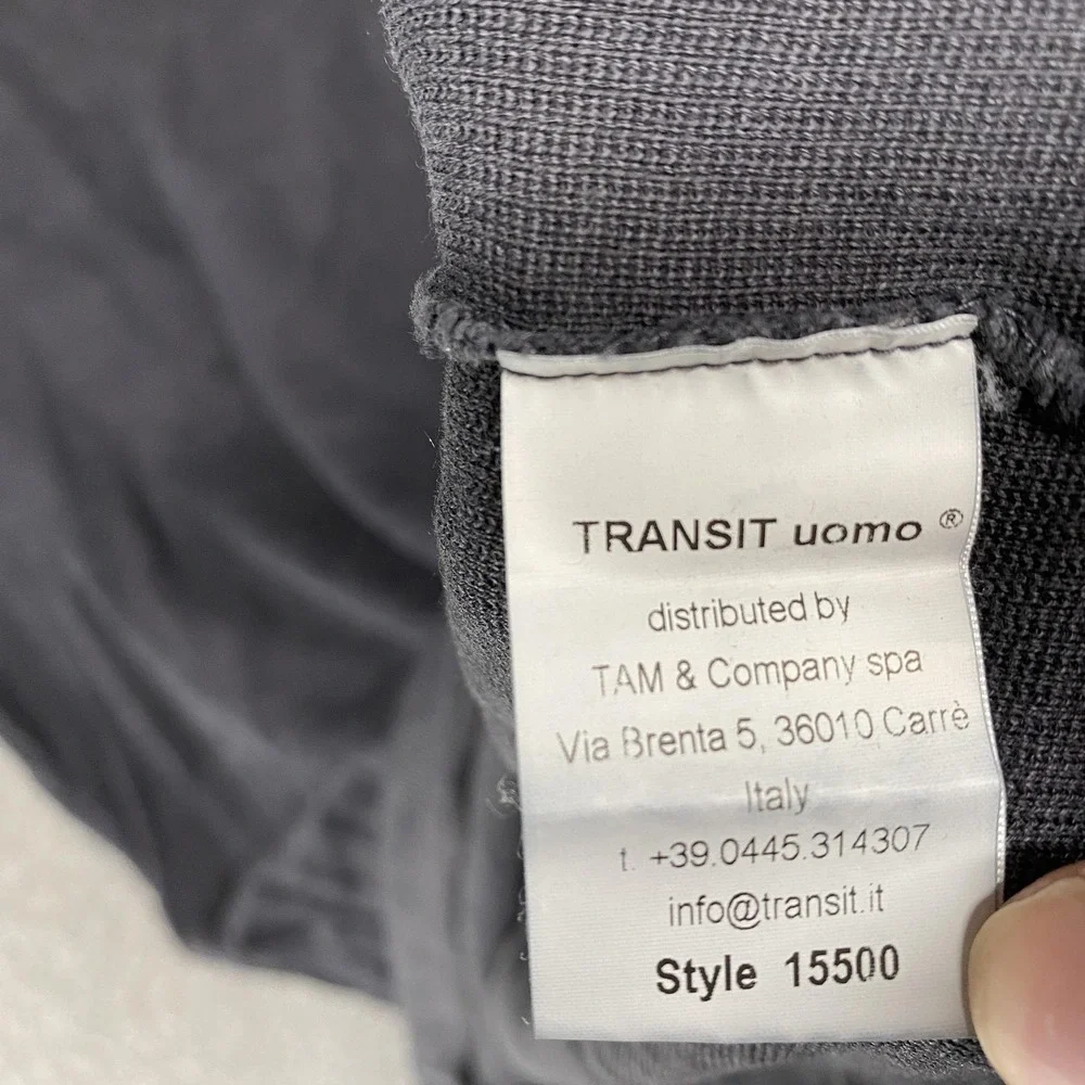 Transit Uomo Sweater‎ Mens 2XL Gray Linen Cotton Crewneck Knit Lightweight Italy